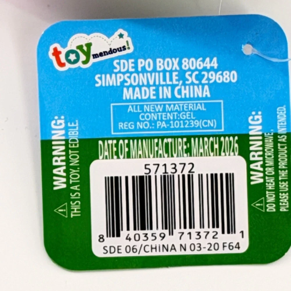 Toymendous Squeeezy Rubber Duck Kids OS Pink‎ Green Marble Sensory Toy NWT